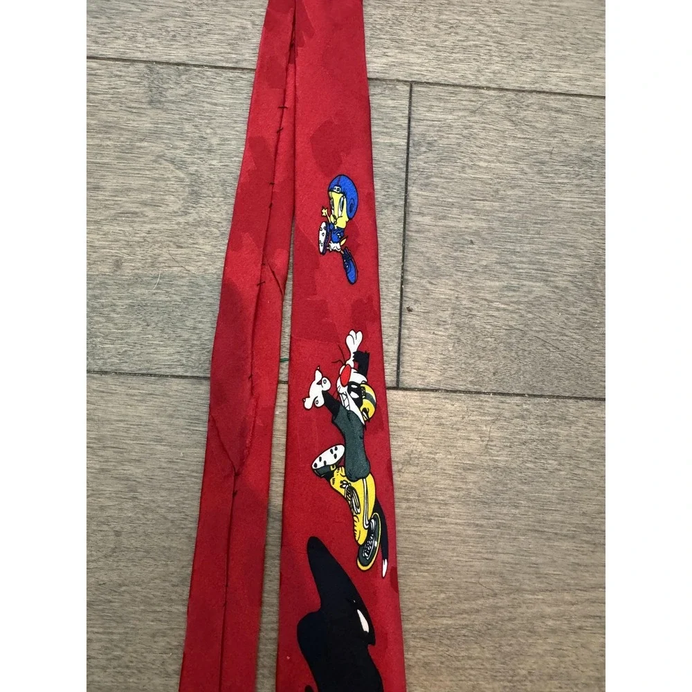Vintage‎ New York Giants Tie Mens Red NFL Football Looney Tunes Tweety 90s